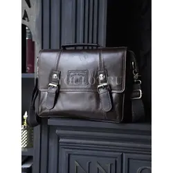 Сумка мужская через плечо Ruff Ryder A4 большая кожаная