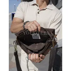 Сумка мужская через плечо Ruff Ryder A4 большая кожаная