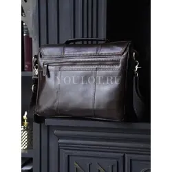 Сумка мужская через плечо Ruff Ryder A4 большая кожаная