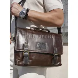 Сумка мужская Ruff Ryder для документов A4 из натуральной кожи