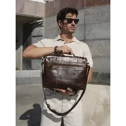 Сумка мужская Ruff Ryder для документов A4 из натуральной кожи