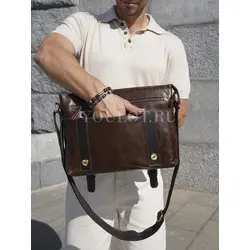 Сумка мужская Ruff Ryder для документов A4 из натуральной кожи