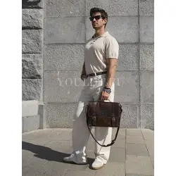 Сумка мужская Ruff Ryder для документов A4 из натуральной кожи