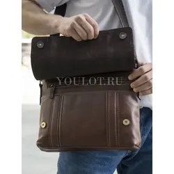 Мужская кожаная сумка через плечо Ruff Ryder формата A4