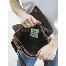 Мужская кожаная сумка через плечо Ruff Ryder формата A4