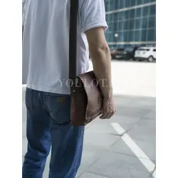 Мужская кожаная сумка через плечо Ruff Ryder формата A4