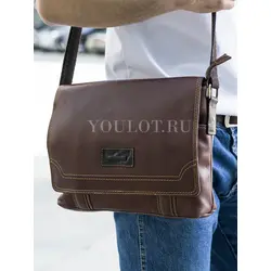 Мужская кожаная сумка через плечо Ruff Ryder формата A4