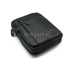 Рюкзак мужской из натуральной кожи Ruff Ryder черный с ручкой