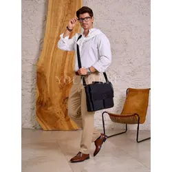 Сумка мужская через плечо Ruff Ryder A4 большая кожаная, портфель Old Money