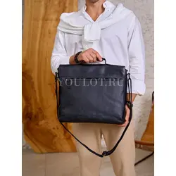 Сумка мужская через плечо Ruff Ryder A4 большая кожаная, портфель Old Money