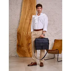 Сумка мужская через плечо Ruff Ryder A4 большая кожаная, портфель Old Money