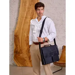 Сумка мужская через плечо Ruff Ryder A4 большая кожаная, портфель Old Money