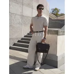 Сумка мужская через плечо Ruff Ryder A4 большая кожаная