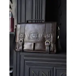 Сумка мужская через плечо Ruff Ryder A4 большая кожаная