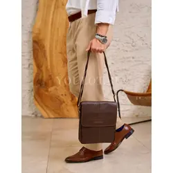 Сумка мужская через плечо, планшет из натуральной кожи Ryff Ryder с клапаном