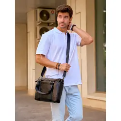 Портфель для документов Ruff Ryder, ноутбука 15.6", сумка кожаная