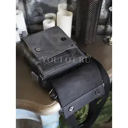 Сумка мужская через плечо кожаная Ryff Ryder черная