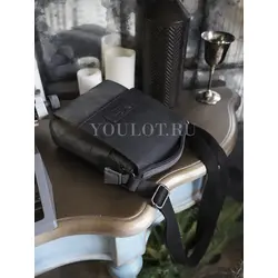 Сумка мужская через плечо кожаная Ryff Ryder черная