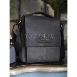 Сумка мужская через плечо кожаная Ryff Ryder черная