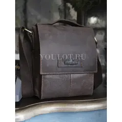 Сумка мужская через плечо кожаная Ryff Ryder коричневая