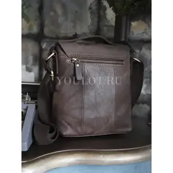 Сумка мужская через плечо кожаная Ryff Ryder коричневая