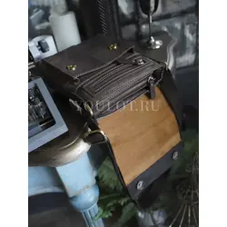 Сумка мужская через плечо кожаная Ryff Ryder коричневая