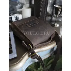 Сумка мужская через плечо кожаная Ryff Ryder коричневая