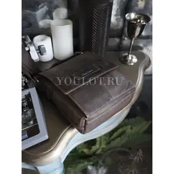 Сумка мужская через плечо кожаная Ryff Ryder коричневая