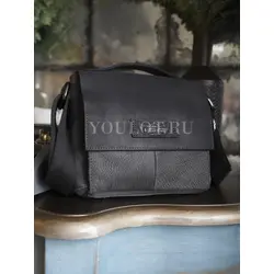 Сумка мужская через плечо, барсетка кожаная Ryff Ryder черная