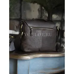 Сумка мужская через плечо, барсетка кожаная Ryff Ryder коричневая