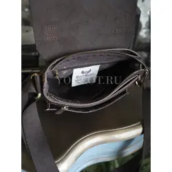 Сумка мужская через плечо, барсетка кожаная Ryff Ryder коричневая