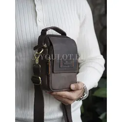 Сумка мужская через плечо Ruff Ryder маленькая кожаная