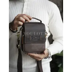 Сумка мужская через плечо Ruff Ryder маленькая кожаная