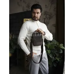 Сумка мужская через плечо Ruff Ryder маленькая кожаная