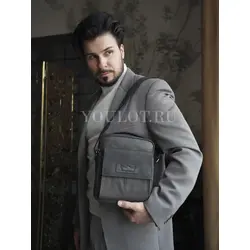 Сумка мужская через плечо кожаная Ryff Ryder черная