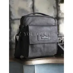 Сумка мужская через плечо кожаная Ryff Ryder черная