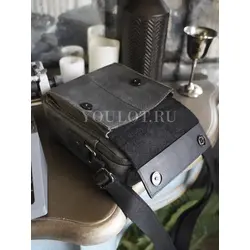 Сумка мужская через плечо кожаная Ryff Ryder черная