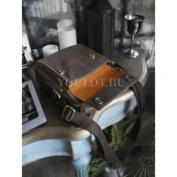 Сумка мужская через плечо кожаная Ryff Ryder коричневая