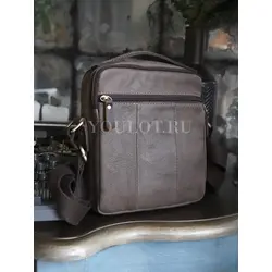 Сумка мужская через плечо кожаная Ryff Ryder коричневая