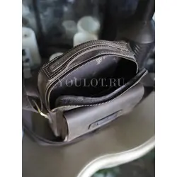 Сумка мужская через плечо кожаная Ryff Ryder коричневая