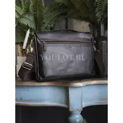 Сумка мужская через плечо Ruff Ryder A4 из натуральной кожи