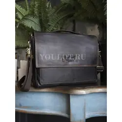 Сумка мужская через плечо Ruff Ryder A4 из натуральной кожи