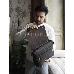 Сумка мужская через плечо Ruff Ryder A4 из натуральной кожи