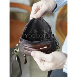 Сумка мужская маленькая Ruff Ryder кожаная на молнии