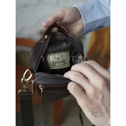 Сумка мужская маленькая Ruff Ryder кожаная на молнии