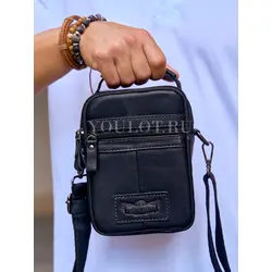 Сумка мужская через плечо Ruff Ryder маленькая кожаная