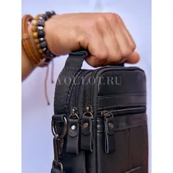 Сумка мужская через плечо Ruff Ryder маленькая кожаная