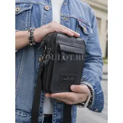 Сумка мужская через плечо, на пояс Ruff Ryder маленькая из натуральной кожи