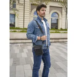 Сумка мужская через плечо, на пояс Ruff Ryder маленькая из натуральной кожи