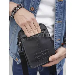 Сумка мужская через плечо, на пояс Ruff Ryder маленькая из натуральной кожи